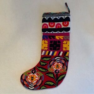 Anthropologie embroidered stocking